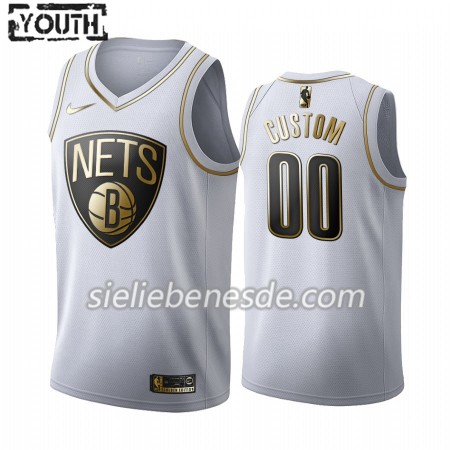 Kinder NBA Brooklyn Nets Trikot Nike 2019-2020 Weiß Golden Edition Swingman - Benutzerdefinierte